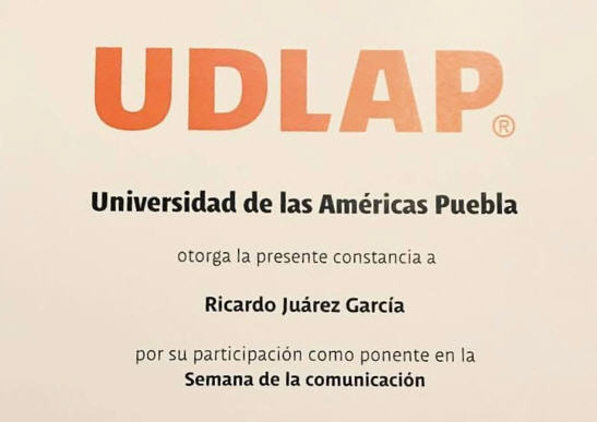 Reconocimiento UDLAP Ricardo Juárez.
